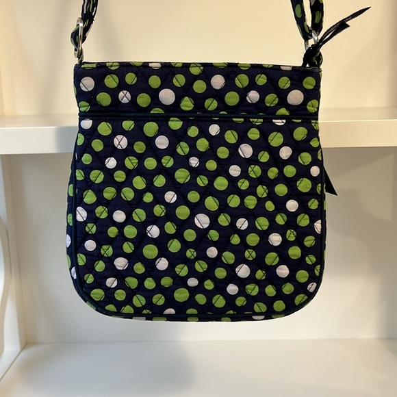 Vera Bradley Lucky You Polka Dot Double Zip Adjustable Crossbody Shoulder Bag - Picture 2 of 9